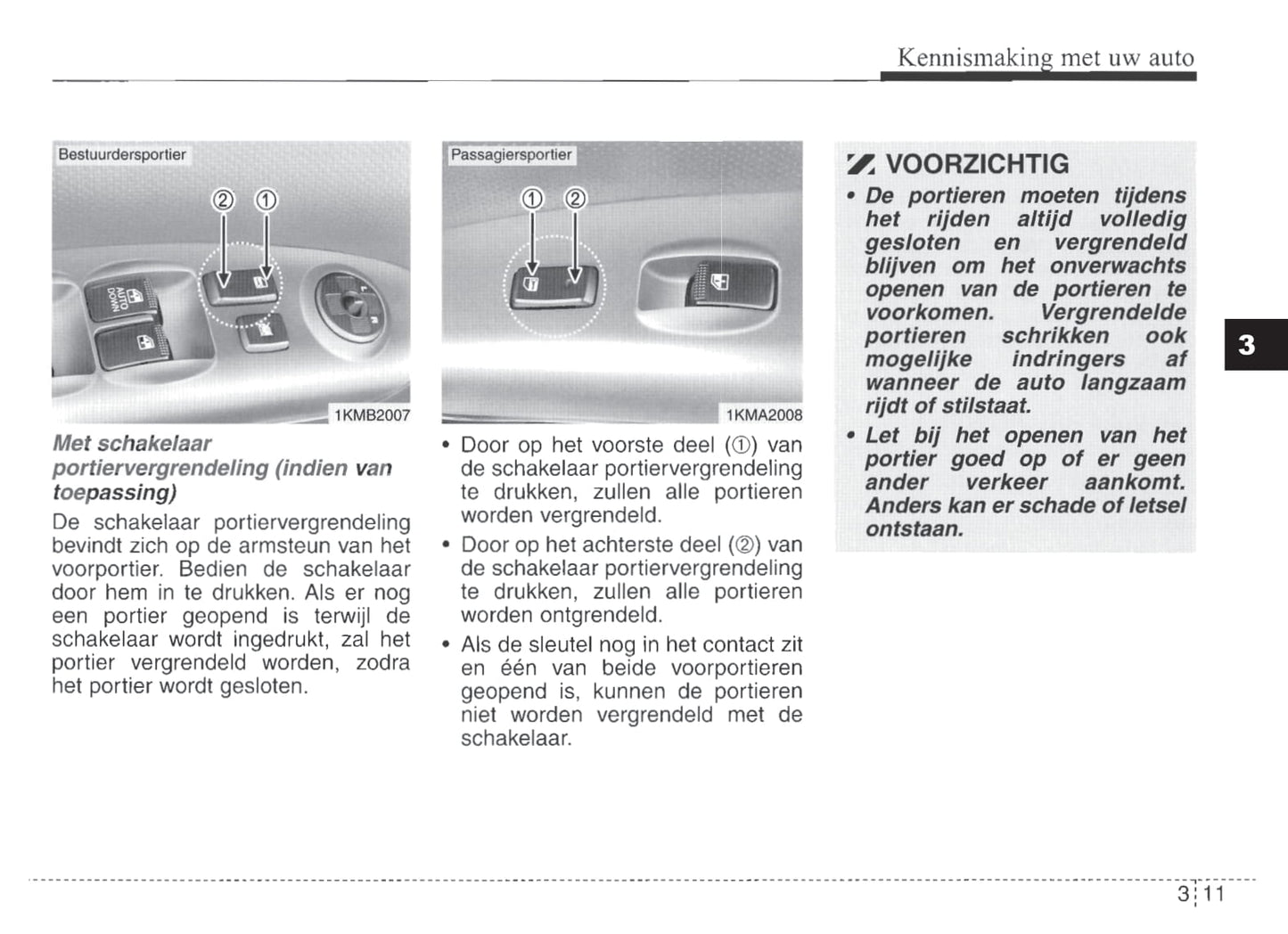 2007-2008 Kia Sportage Owner's Manual | Dutch