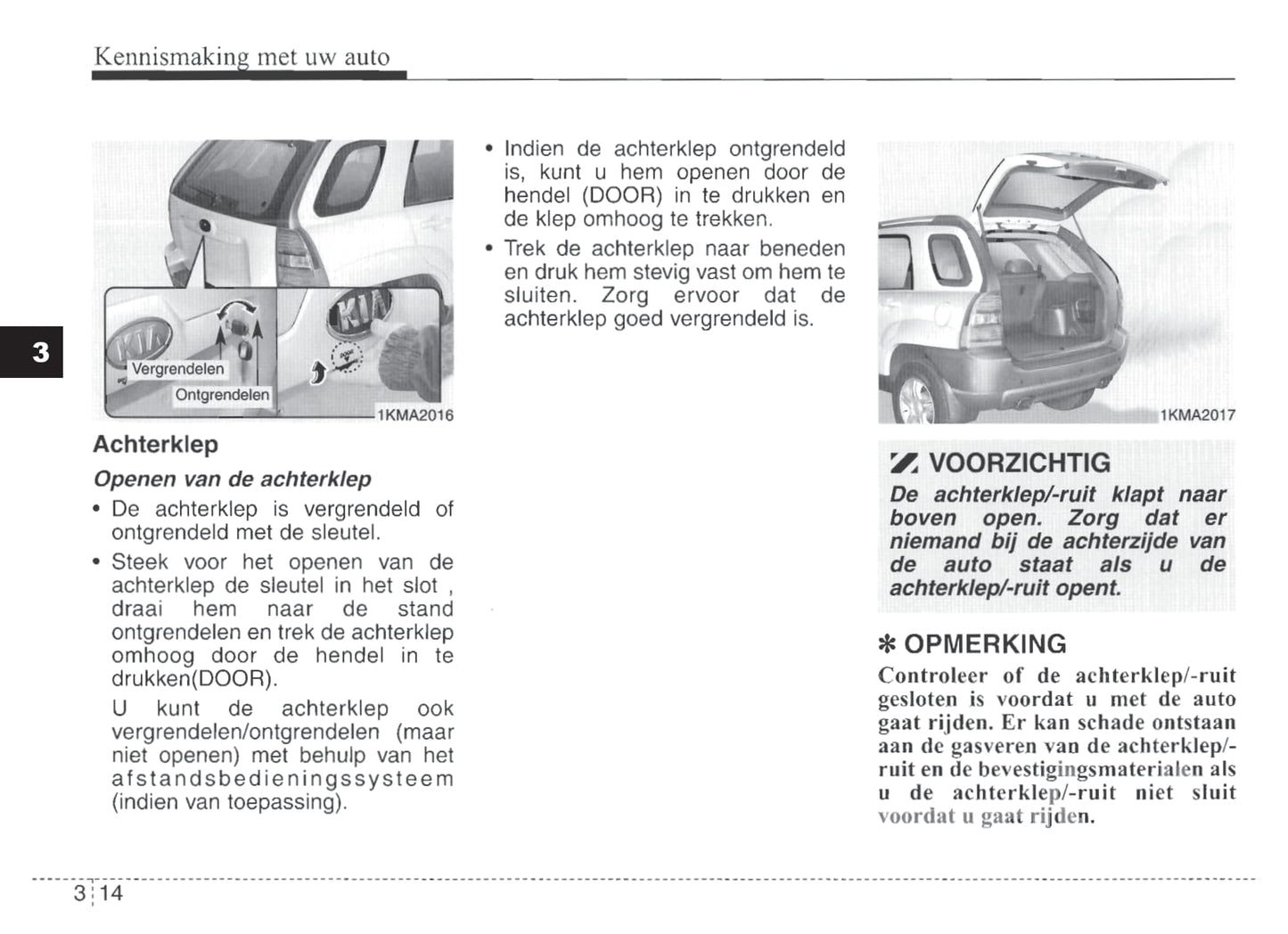 2007-2008 Kia Sportage Owner's Manual | Dutch