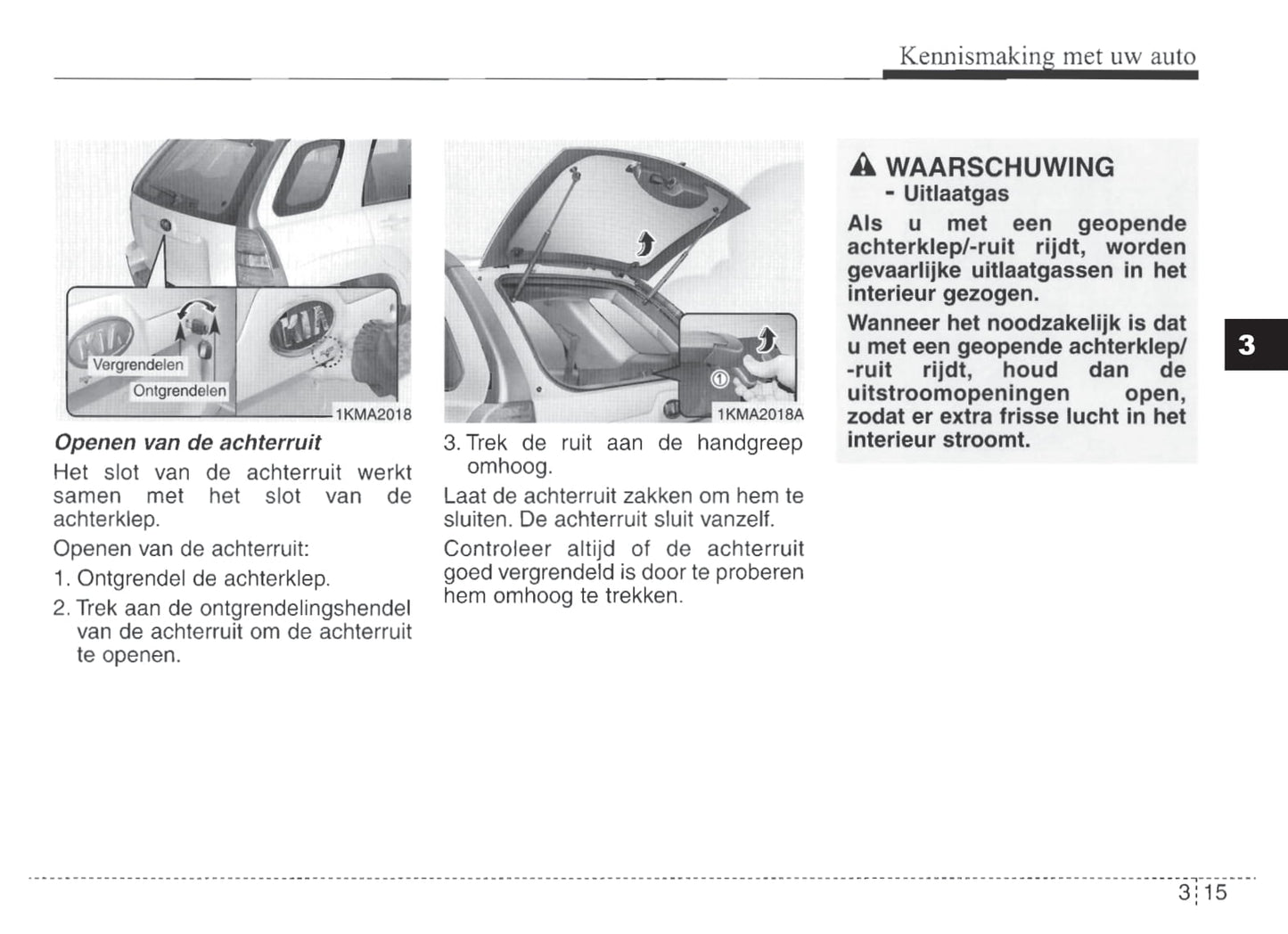 2007-2008 Kia Sportage Owner's Manual | Dutch