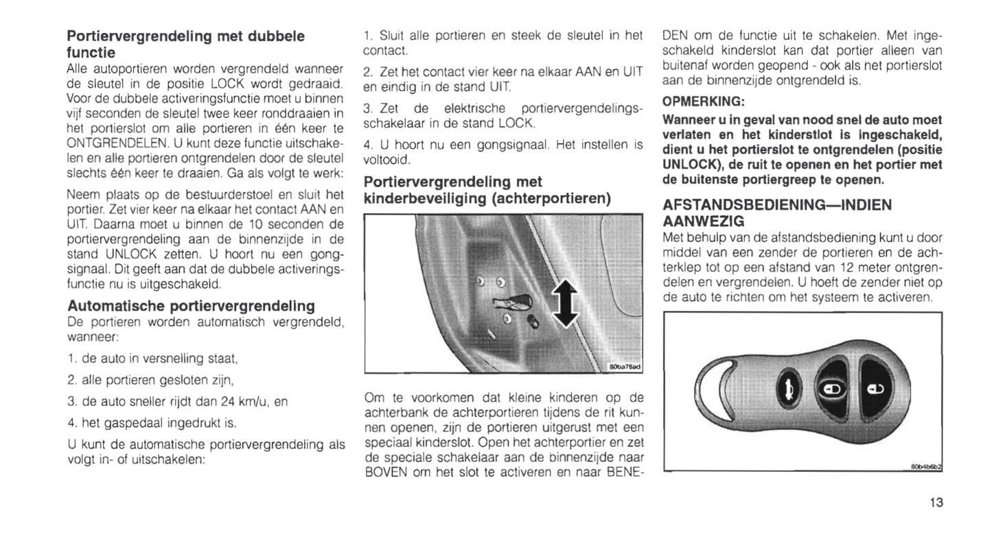 1999-2005 Chrysler Neon Owner's Manual | Dutch