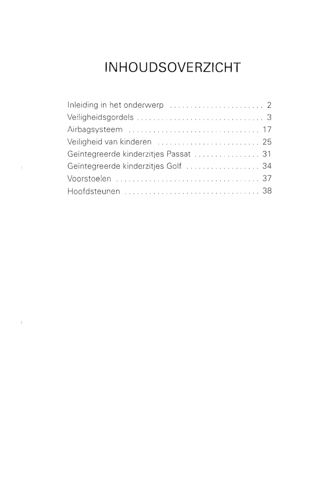 1997-2003 Volkswagen Golf Owner's Manual | Dutch