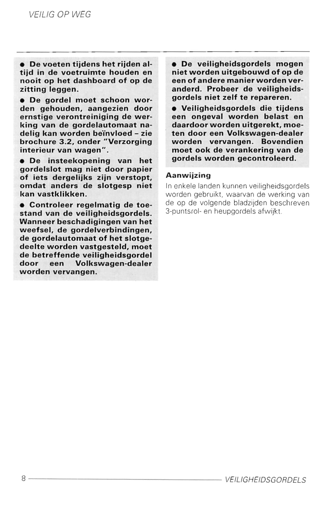 1997-2003 Volkswagen Golf Owner's Manual | Dutch