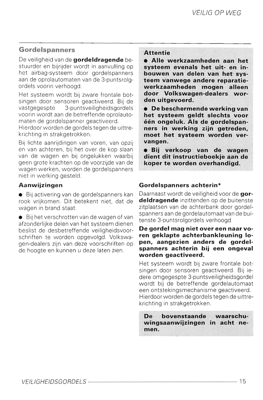 1997-2003 Volkswagen Golf Owner's Manual | Dutch