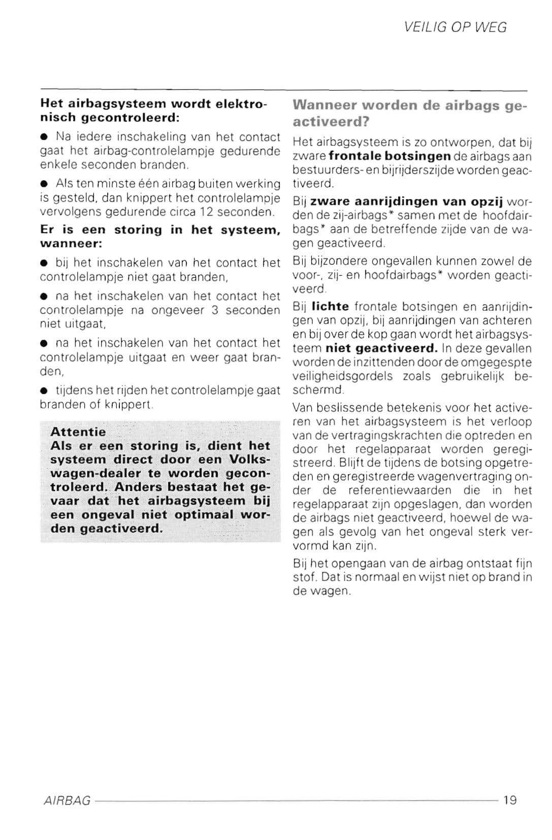 1997-2003 Volkswagen Golf Owner's Manual | Dutch