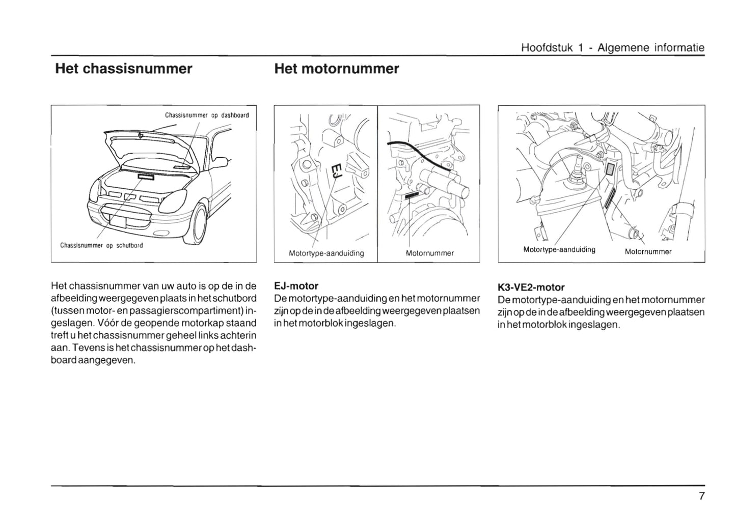 1998-2002 Daihatsu Sirion Gebruikershandleiding | Nederlands