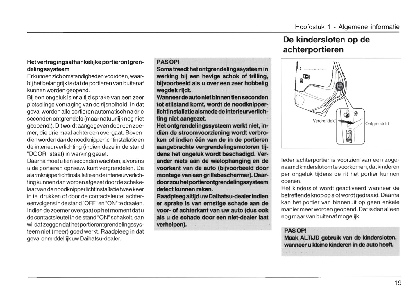 1998-2002 Daihatsu Sirion Gebruikershandleiding | Nederlands