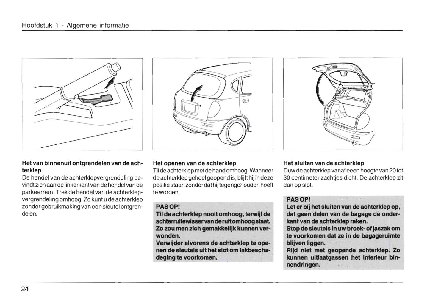 1998-2002 Daihatsu Sirion Gebruikershandleiding | Nederlands