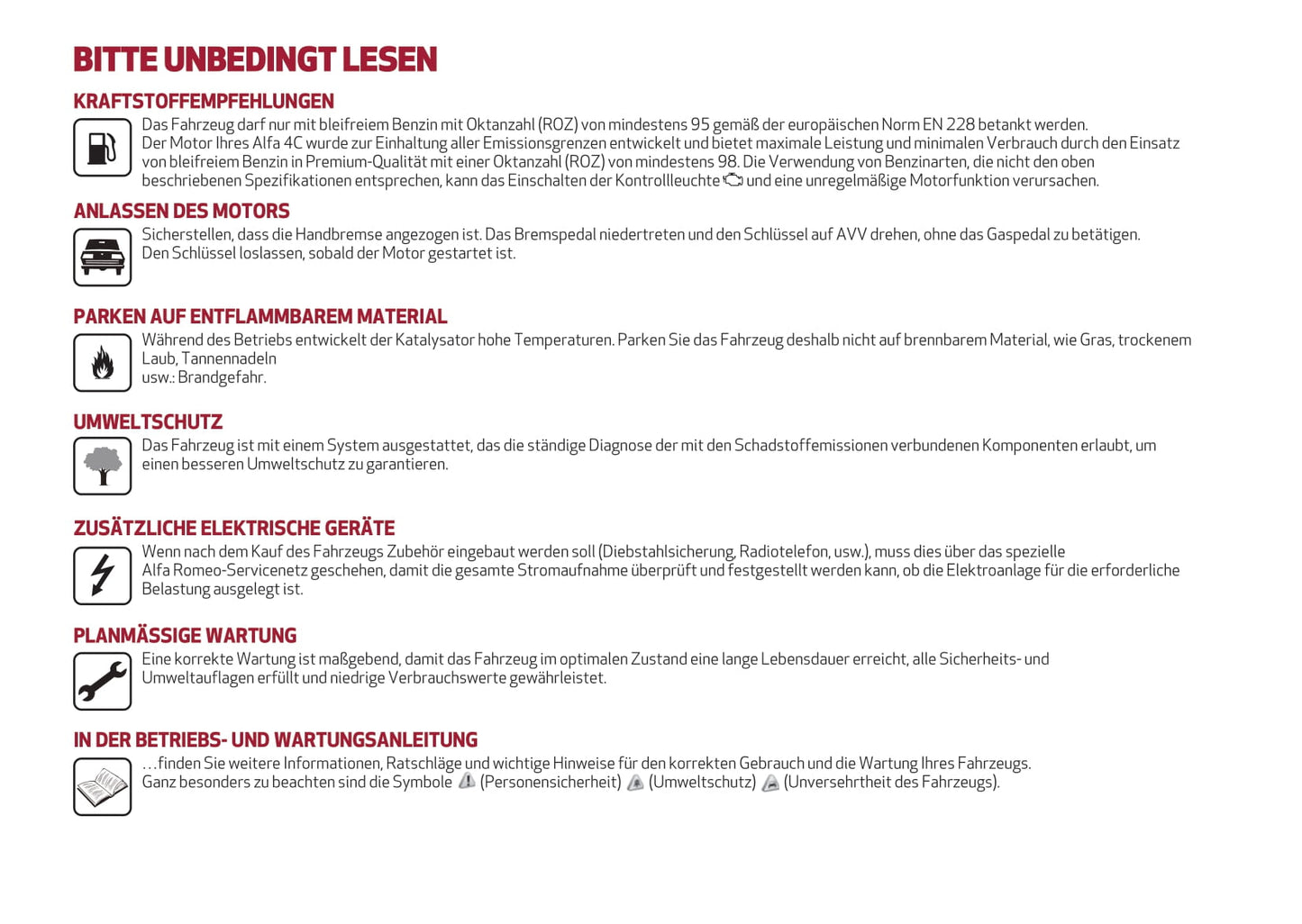 2013-2023 Alfa Romeo 4C Gebruikershandleiding | Duits