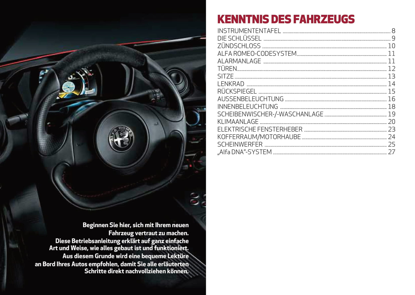 2013-2023 Alfa Romeo 4C Gebruikershandleiding | Duits