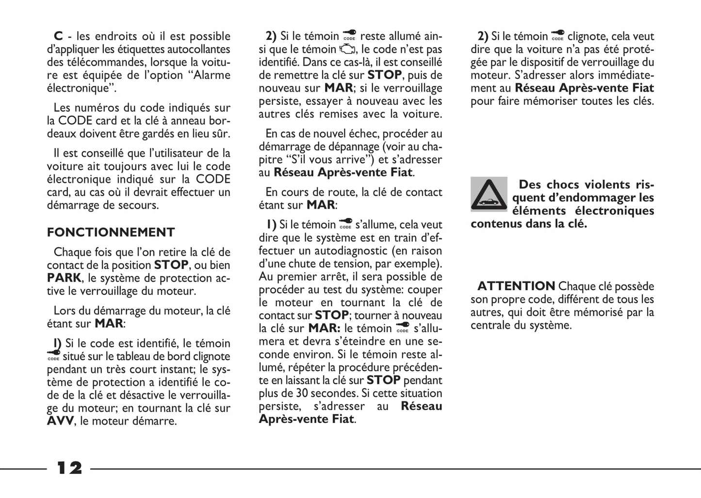2003-2004 Fiat Barchetta Gebruikershandleiding | Frans