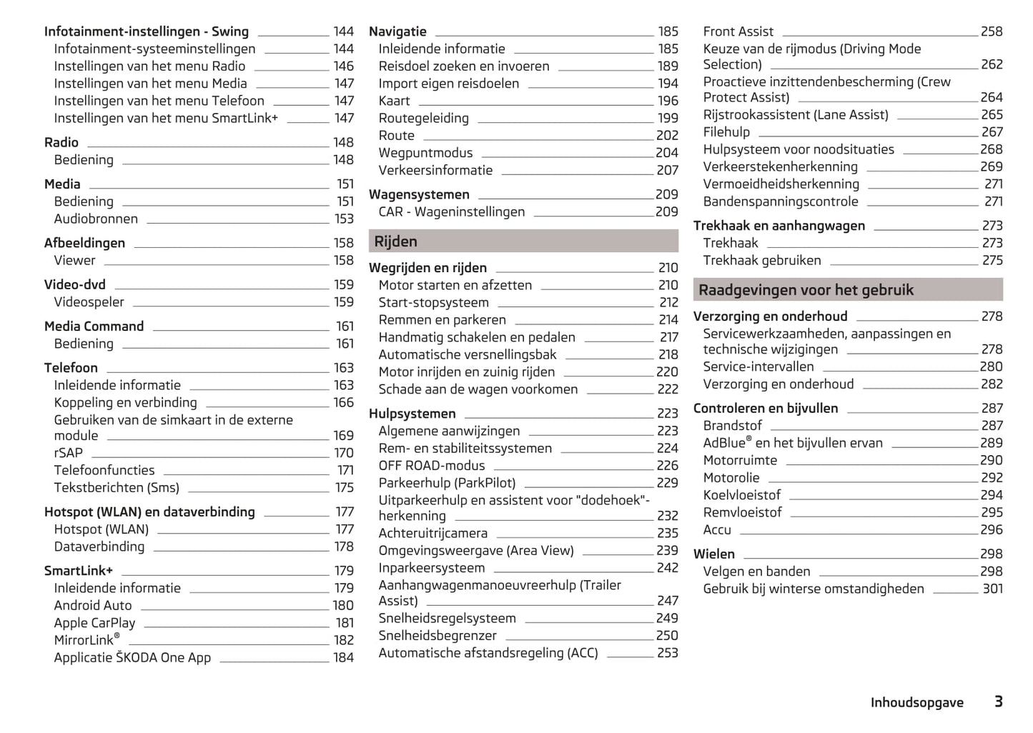 2016-2017 Skoda Kodiaq Owner's Manual | Dutch