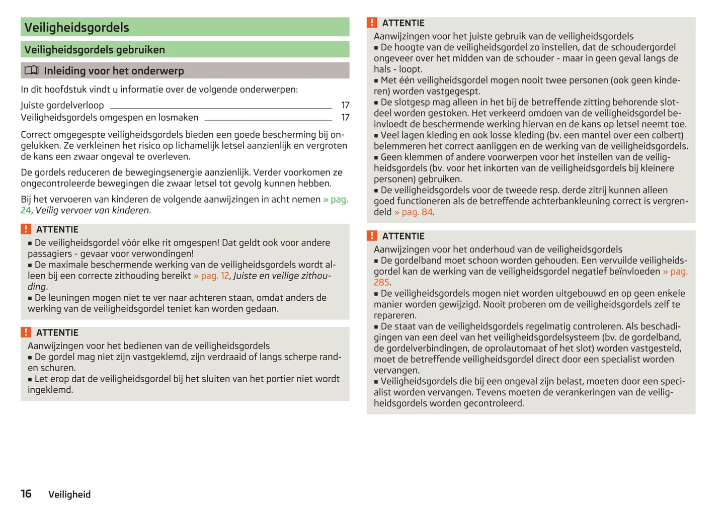 2016-2017 Skoda Kodiaq Owner's Manual | Dutch