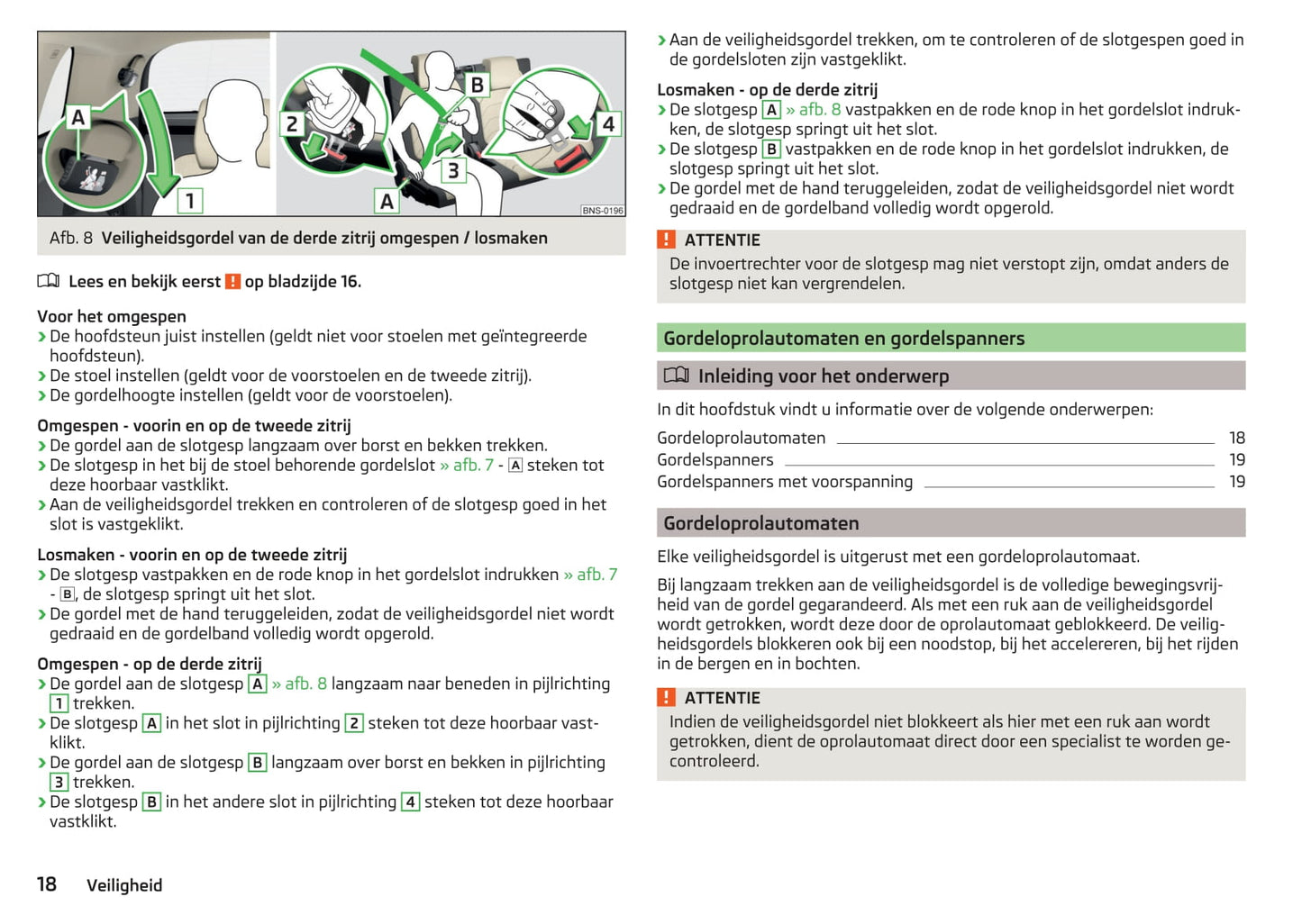 2016-2017 Skoda Kodiaq Owner's Manual | Dutch