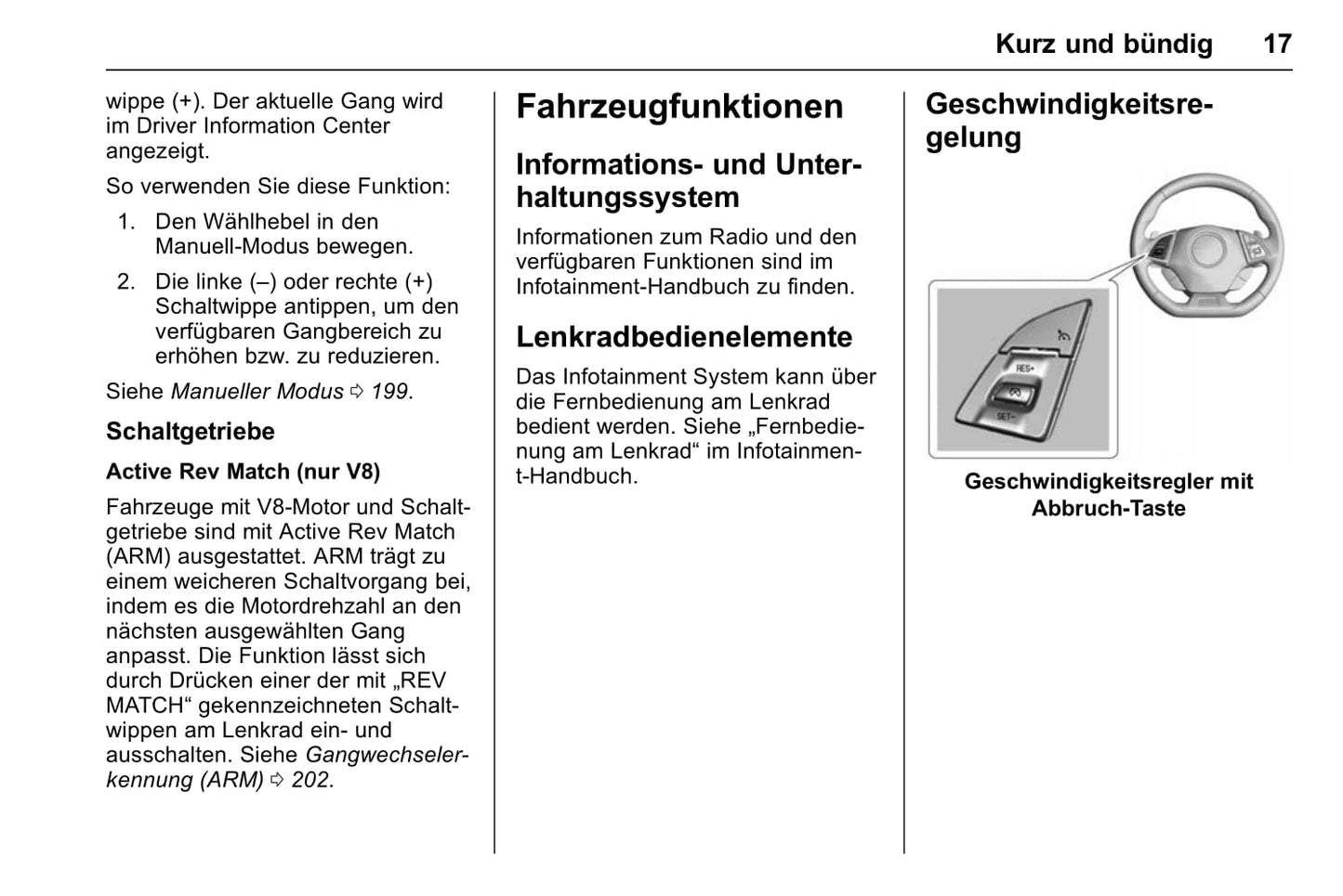 2017-2018 Chevrolet Camaro Owner's Manual | German