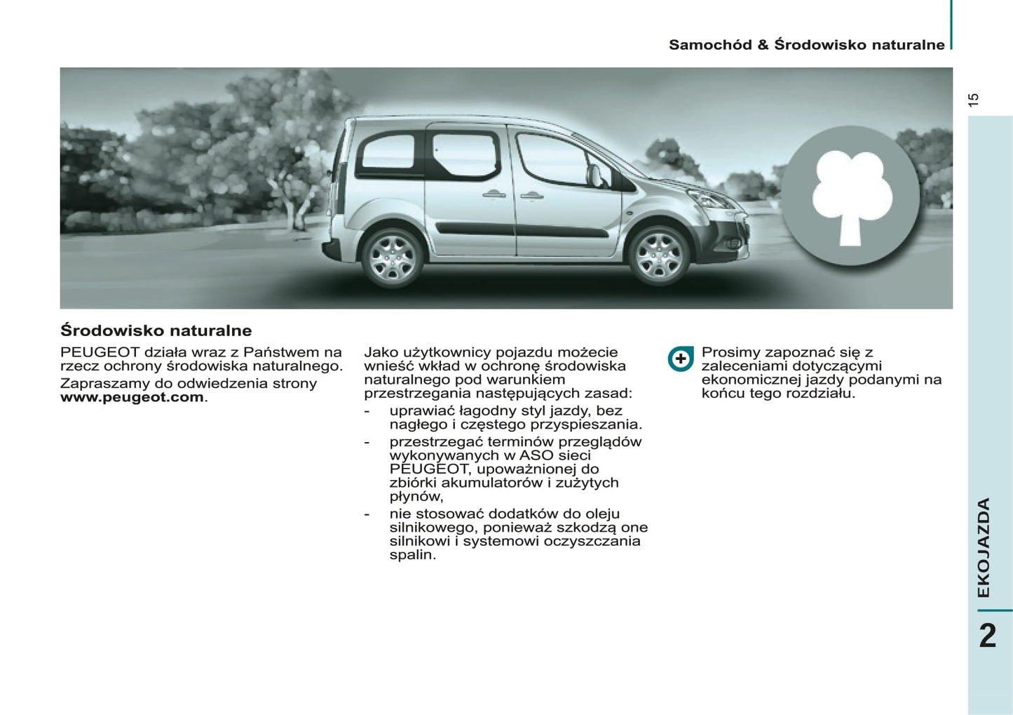 2014-2015 Peugeot Partner Tepee Manuel du propriétaire | Polonais