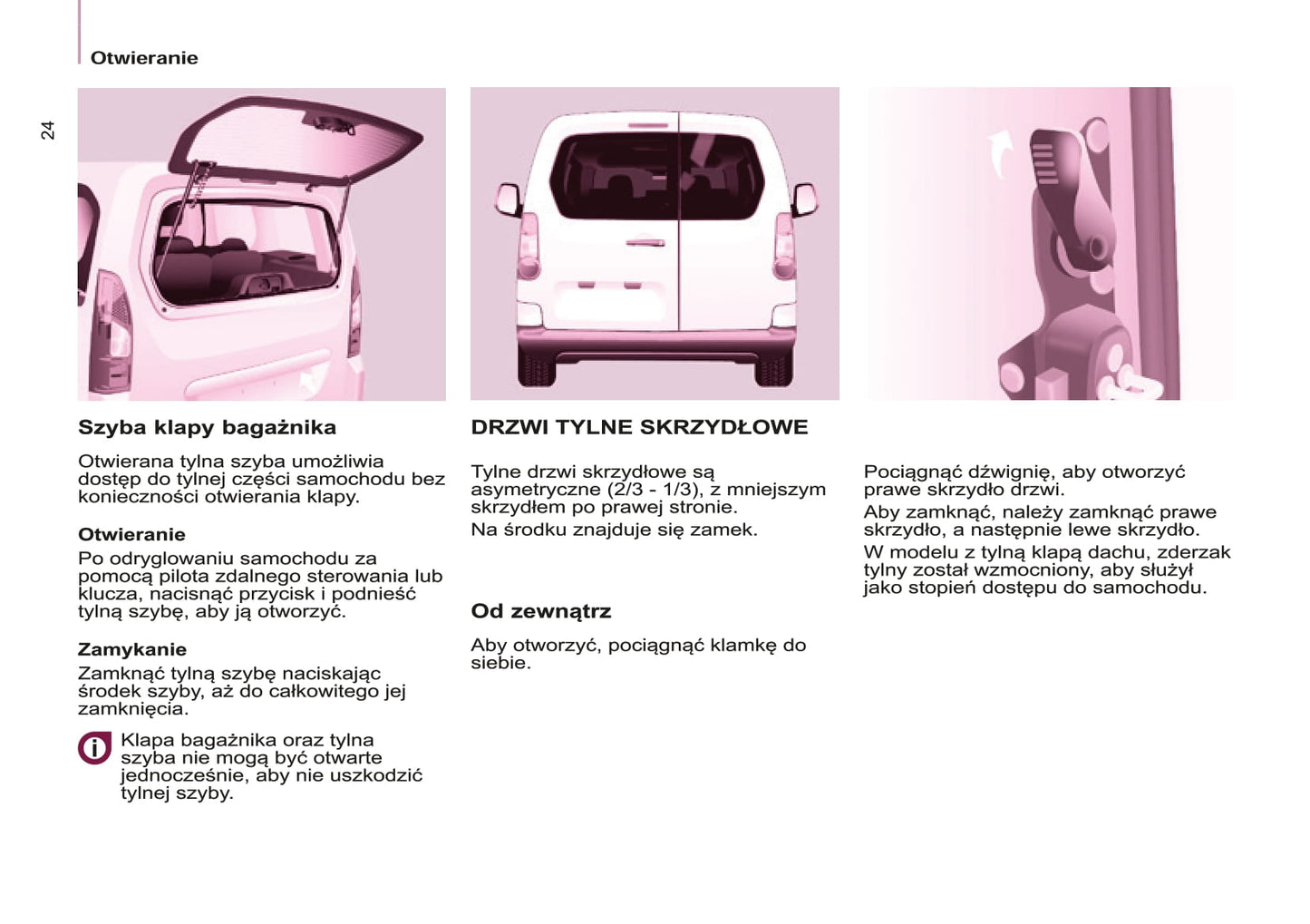 2014-2015 Peugeot Partner Tepee Manuel du propriétaire | Polonais