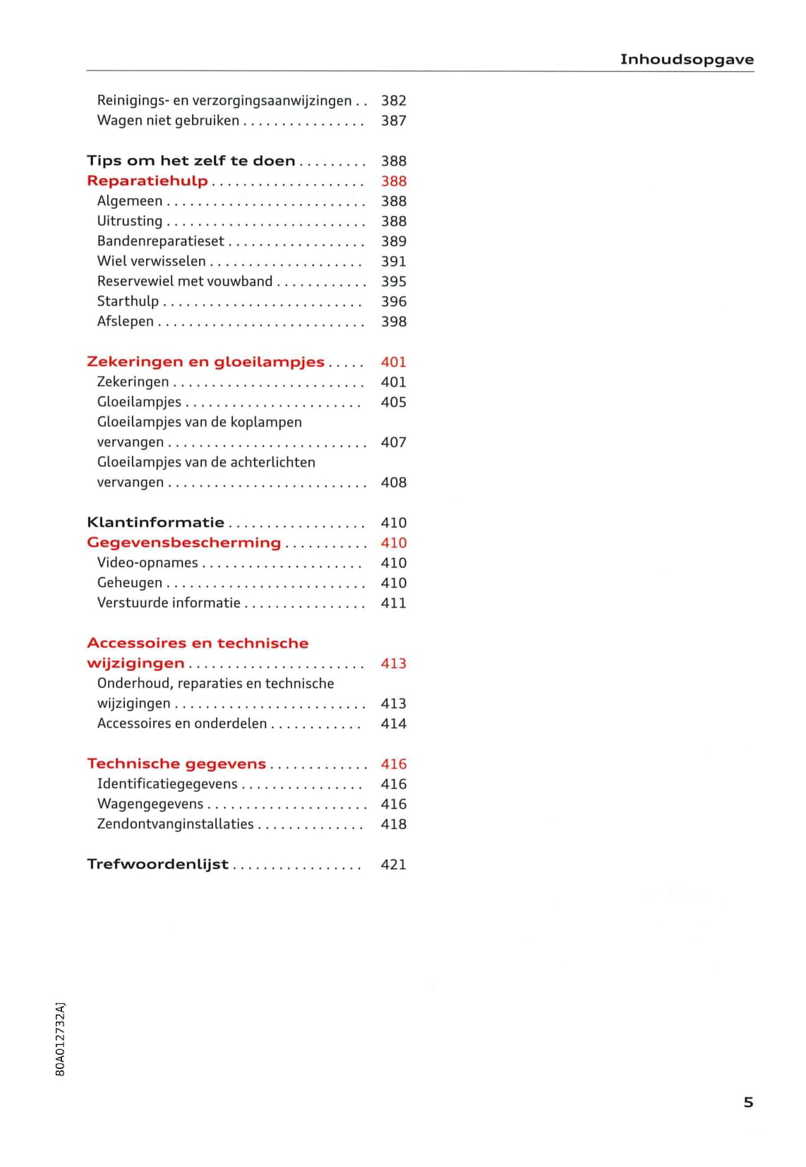 2018-2020 Audi Q5/S Q5 Owner's Manual | Dutch