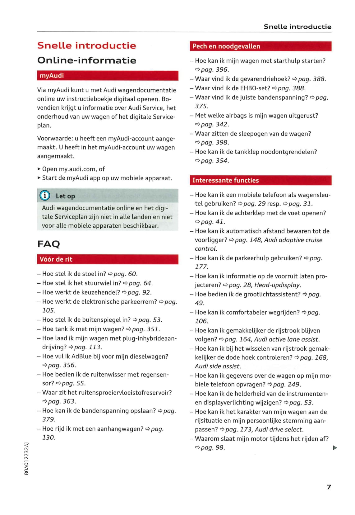 2018-2020 Audi Q5/S Q5 Owner's Manual | Dutch