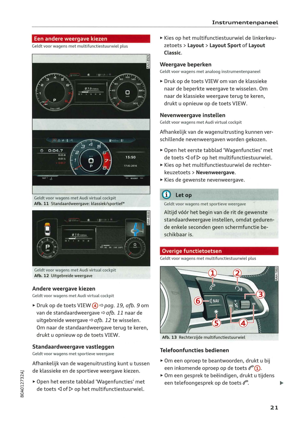 2018-2020 Audi Q5/S Q5 Owner's Manual | Dutch