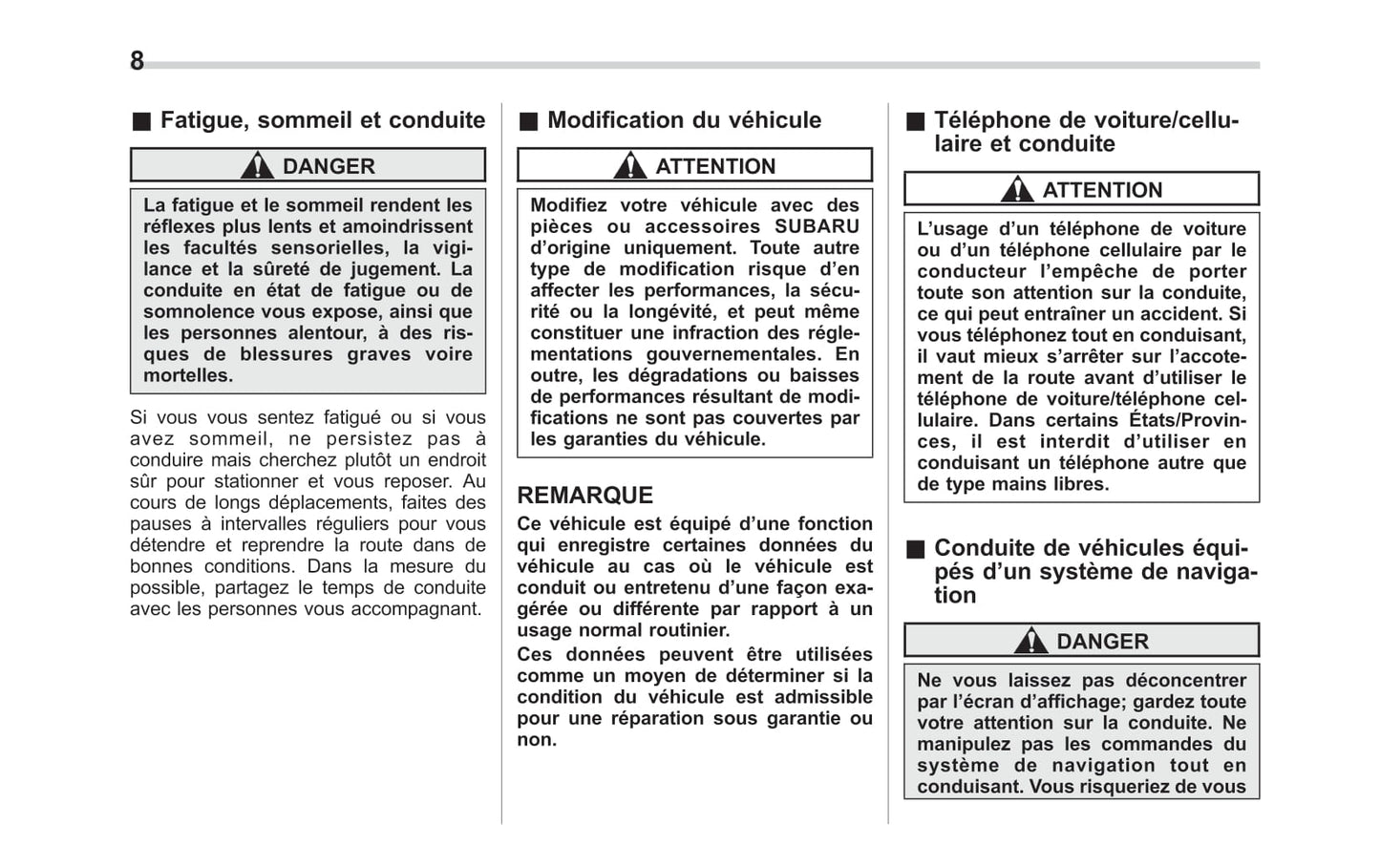 2017 Subaru WRX/WRX STI Gebruikershandleiding | Frans