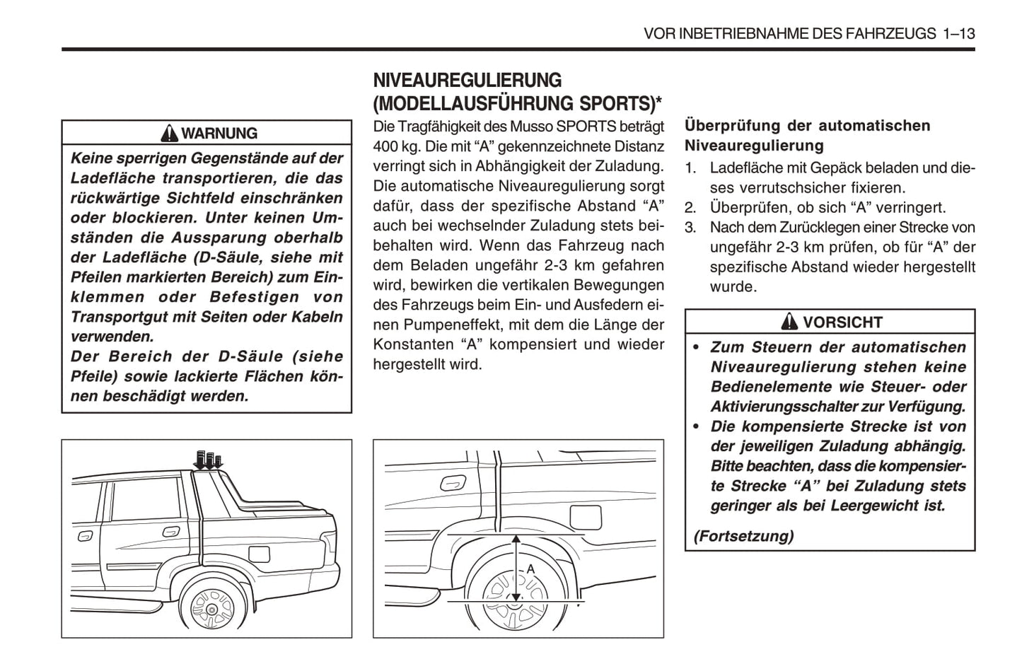 1998-2005 SsangYong Musso Owner's Manual | German