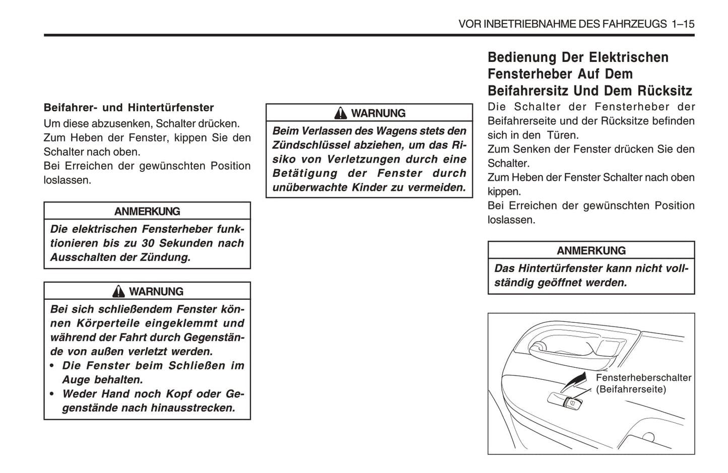 1998-2005 SsangYong Musso Owner's Manual | German