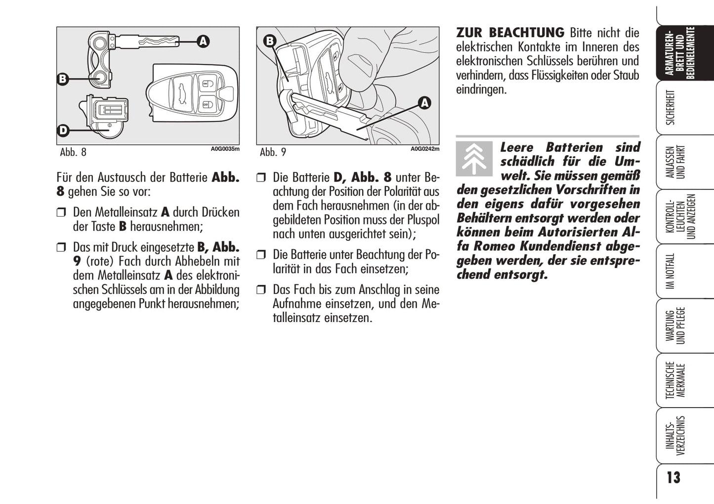 2008-2011 Alfa Romeo Spider Owner's Manual | German