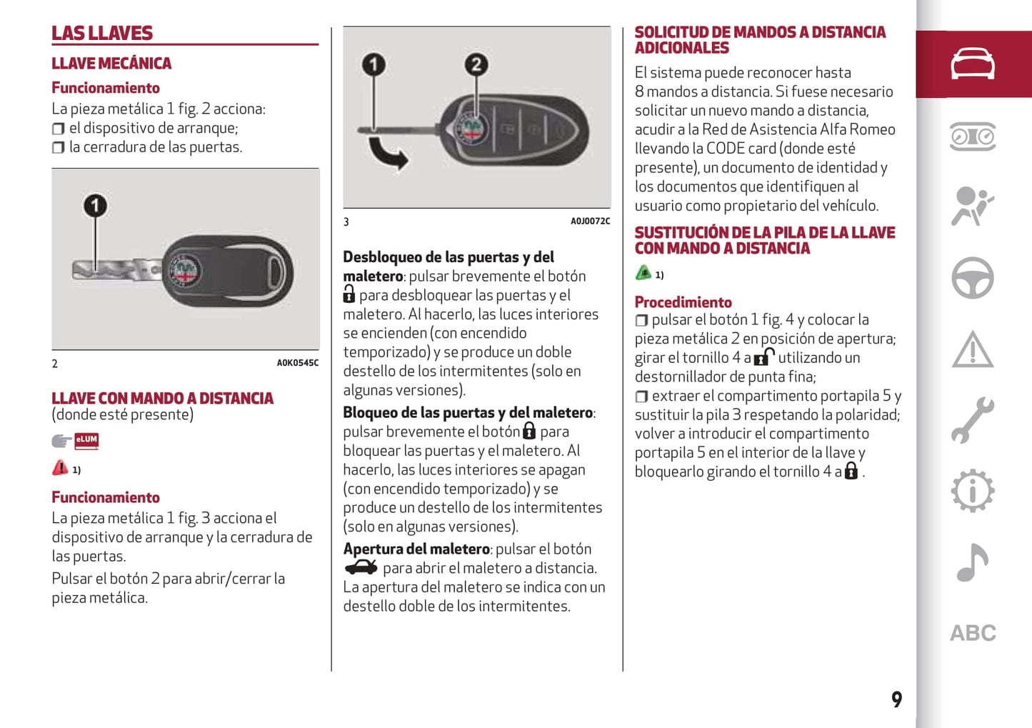 2016-2020 Alfa Romeo MiTo Gebruikershandleiding | Spaans