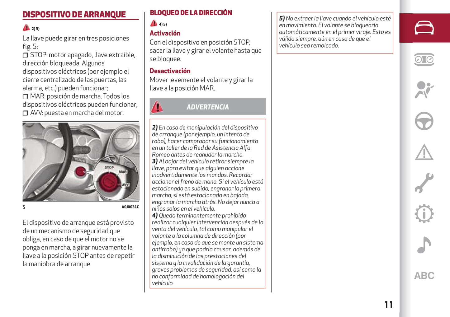 2016-2020 Alfa Romeo MiTo Gebruikershandleiding | Spaans