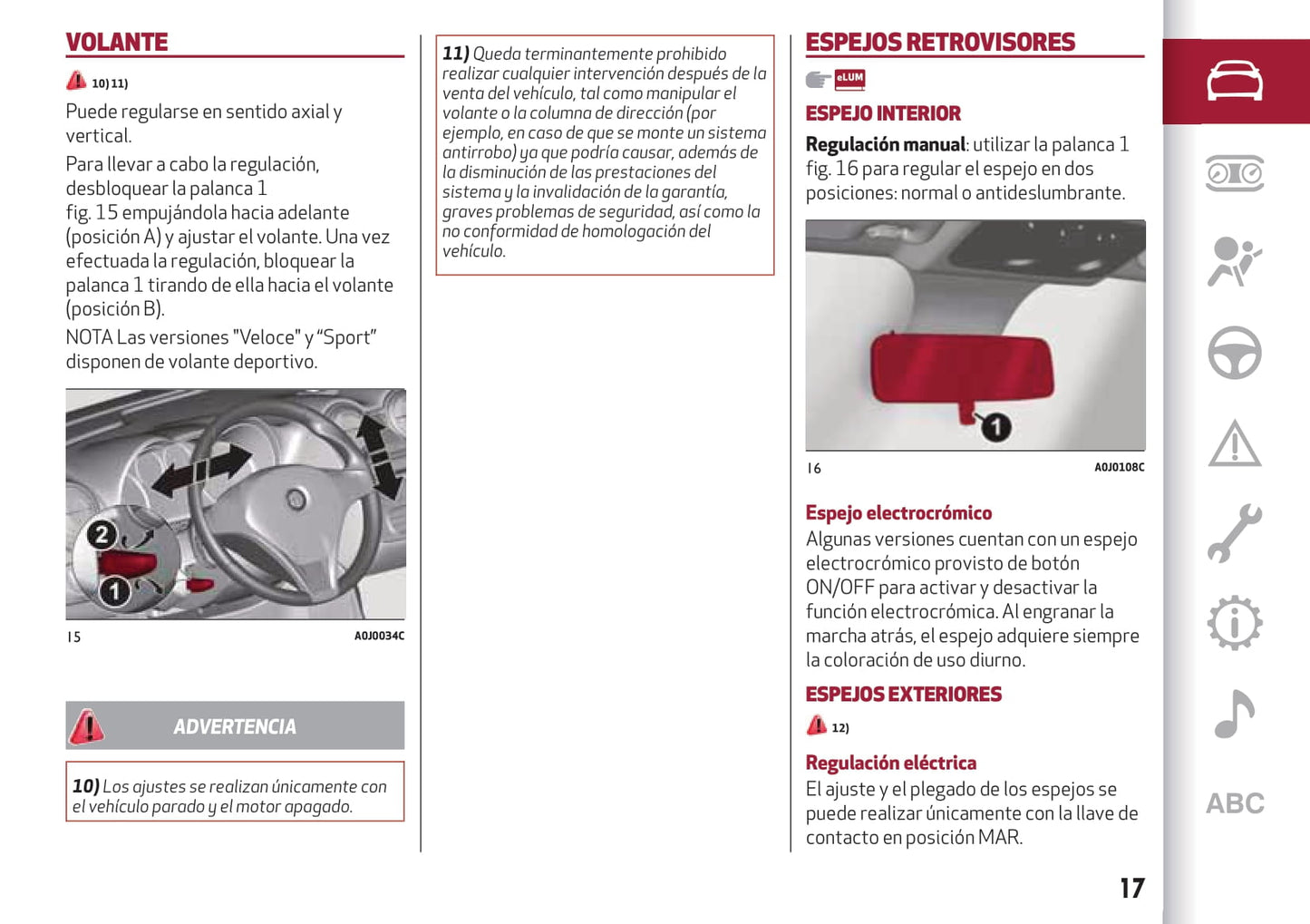 2016-2020 Alfa Romeo MiTo Gebruikershandleiding | Spaans