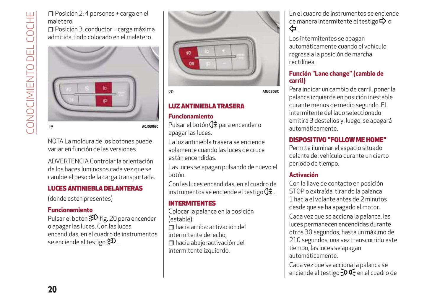 2016-2020 Alfa Romeo MiTo Gebruikershandleiding | Spaans