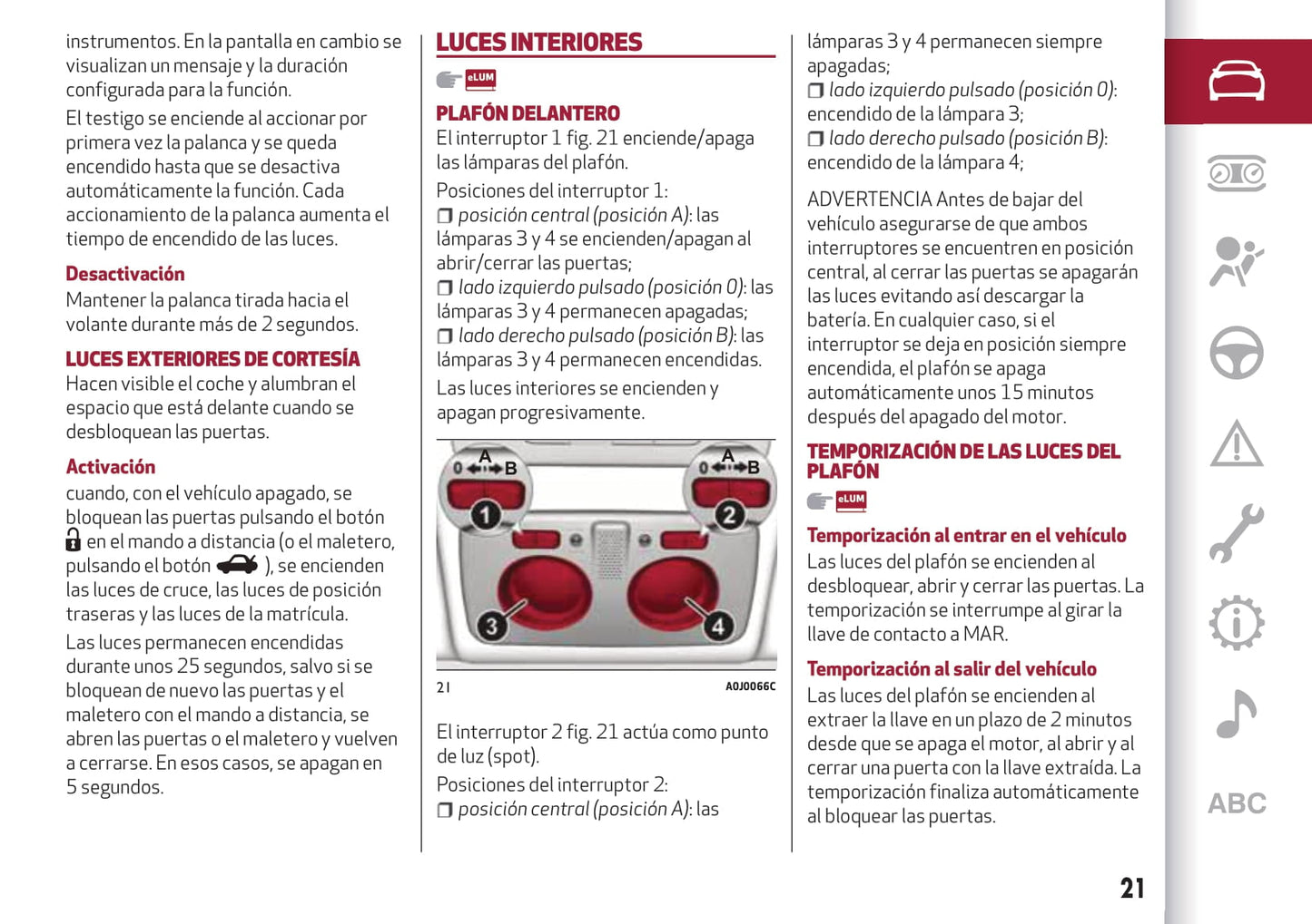 2016-2020 Alfa Romeo MiTo Gebruikershandleiding | Spaans