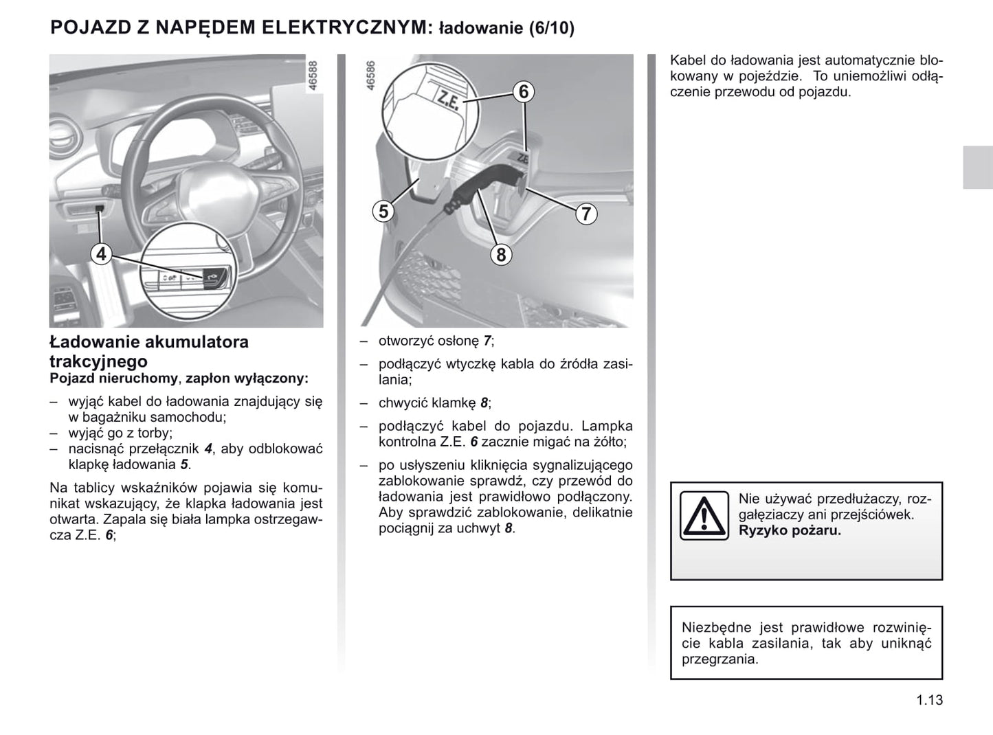 2019-2020 Renault Zoe Bedienungsanleitung | Polnisch