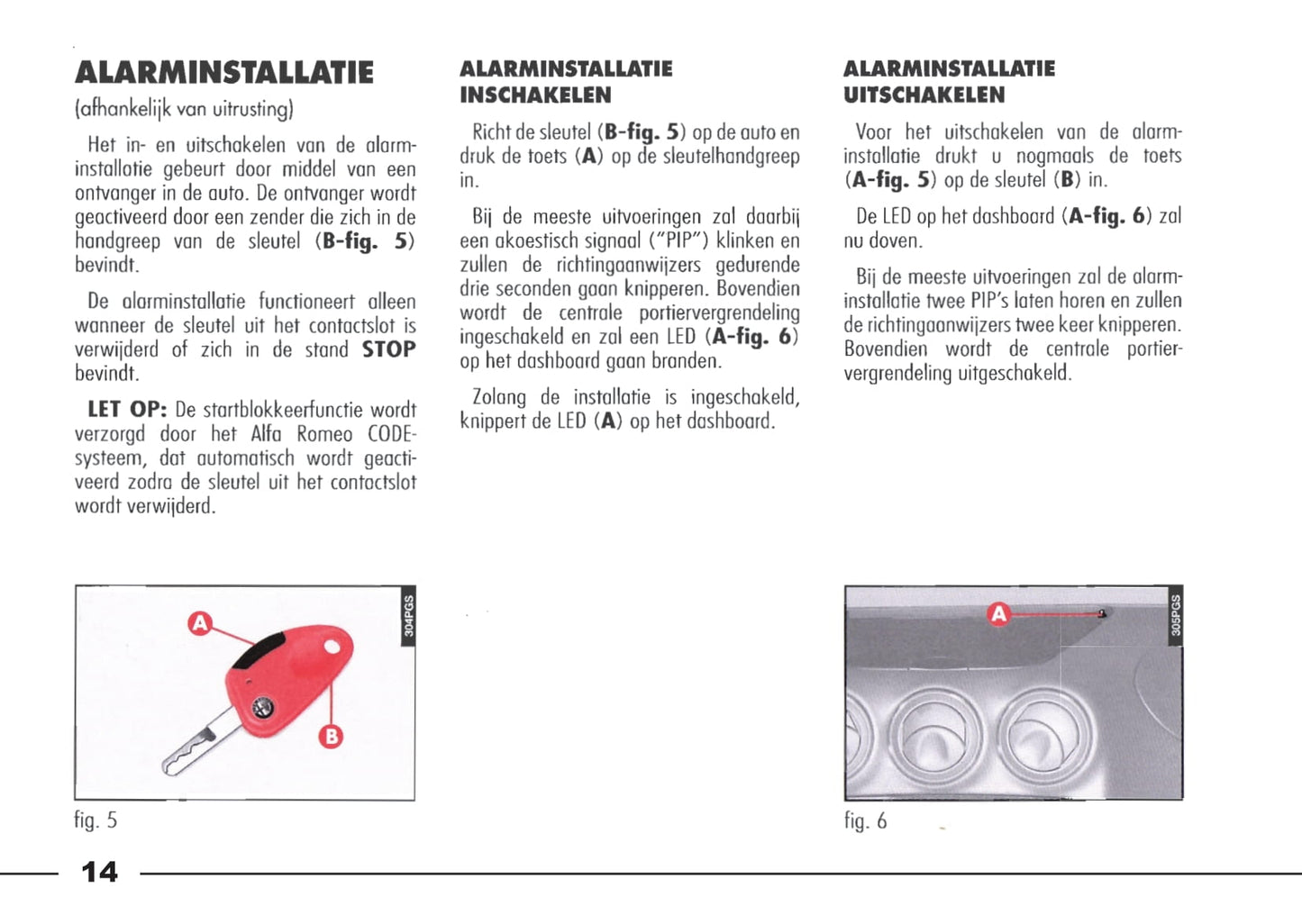 1998-2003 Alfa Romeo 166 Manuel du propriétaire | Néerlandais