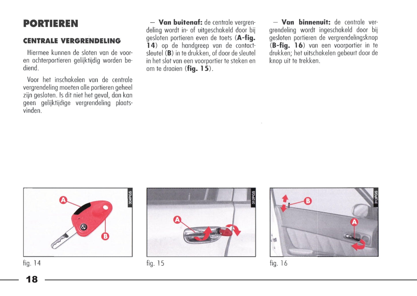 1998-2003 Alfa Romeo 166 Manuel du propriétaire | Néerlandais
