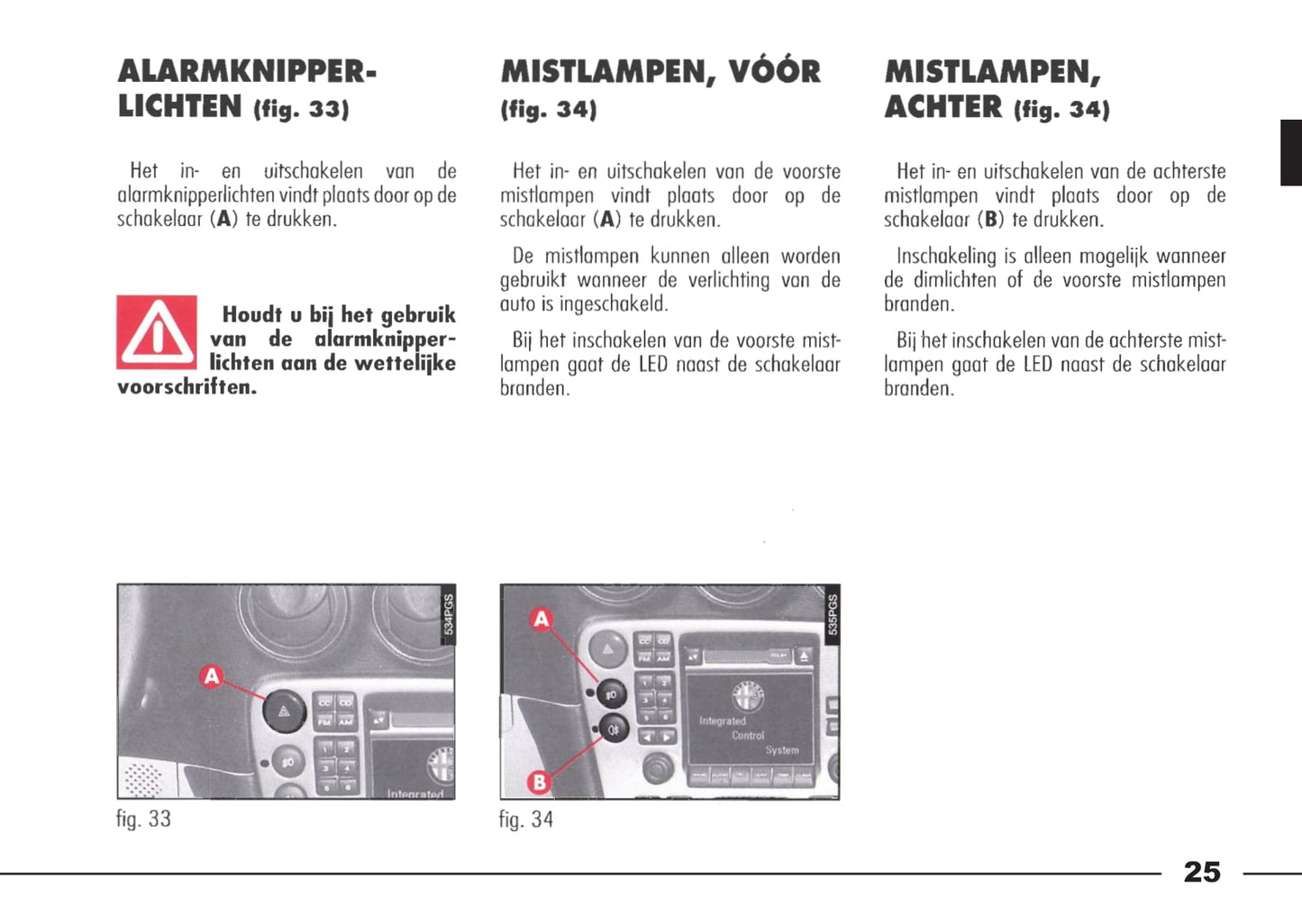 1998-2003 Alfa Romeo 166 Manuel du propriétaire | Néerlandais