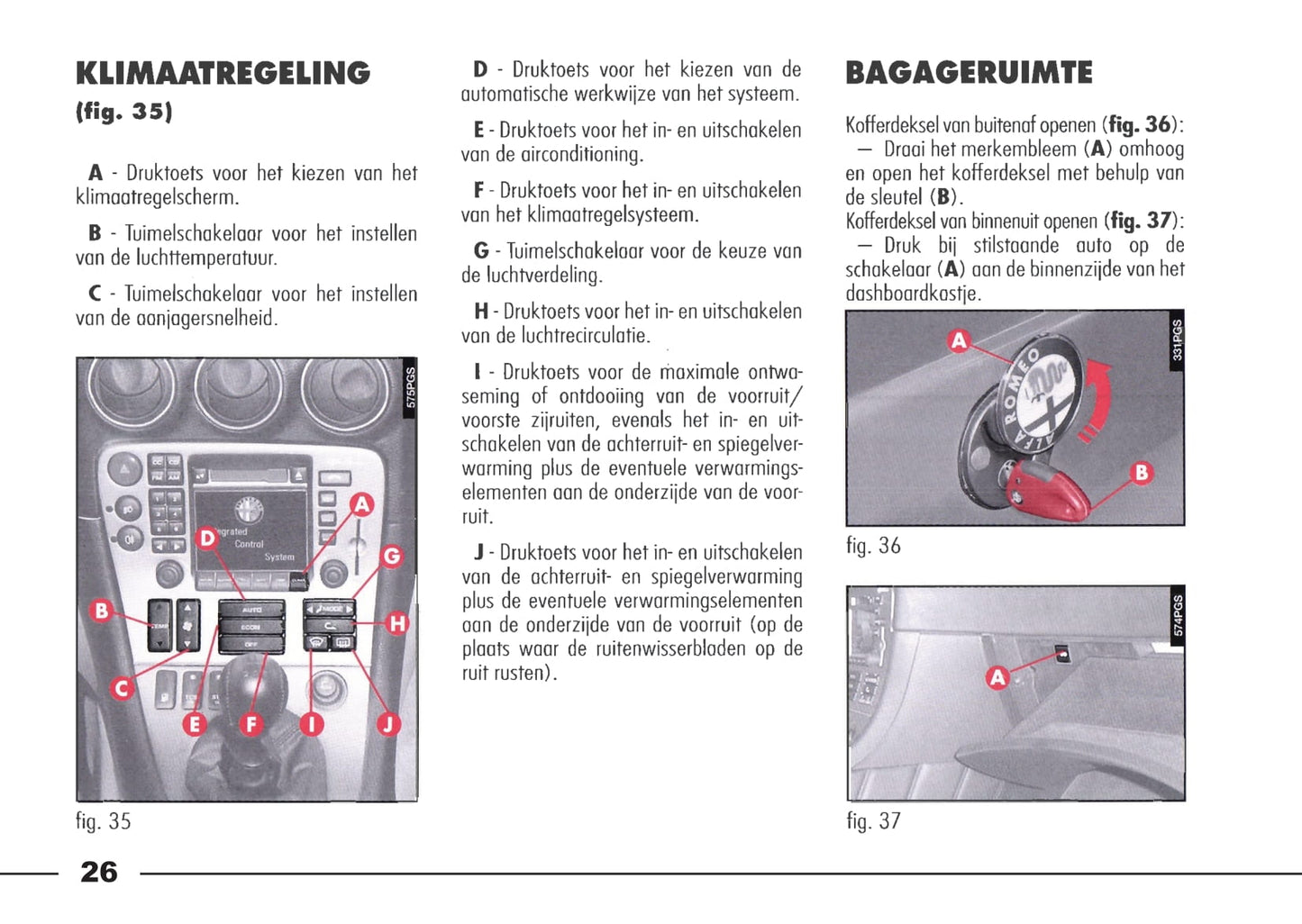 1998-2003 Alfa Romeo 166 Manuel du propriétaire | Néerlandais