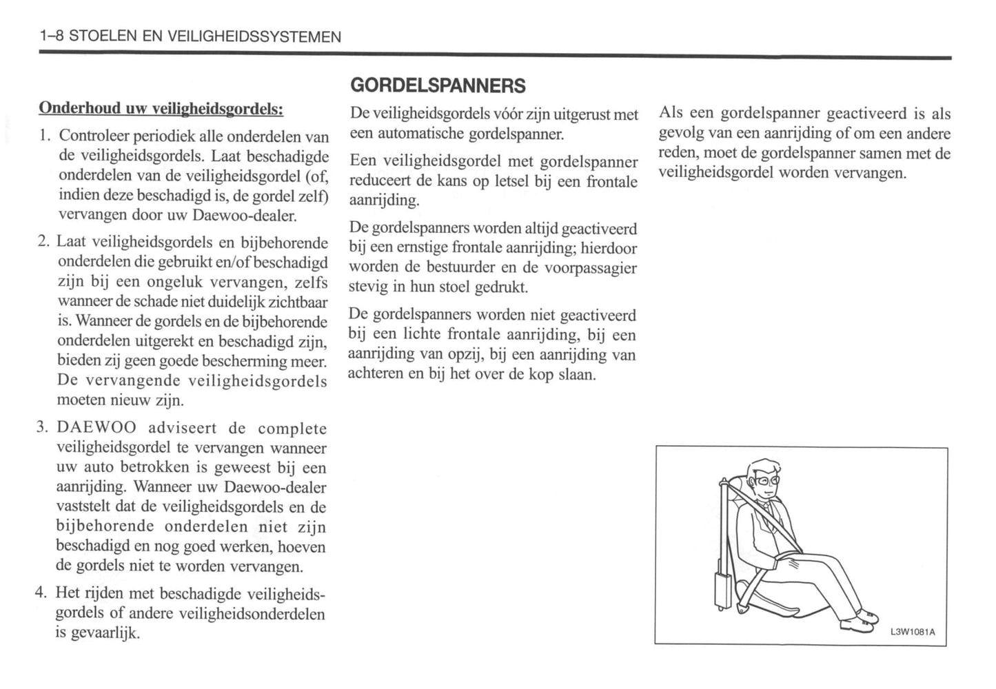 2002-2007 Daewoo Kalos Gebruikershandleiding | Nederlands