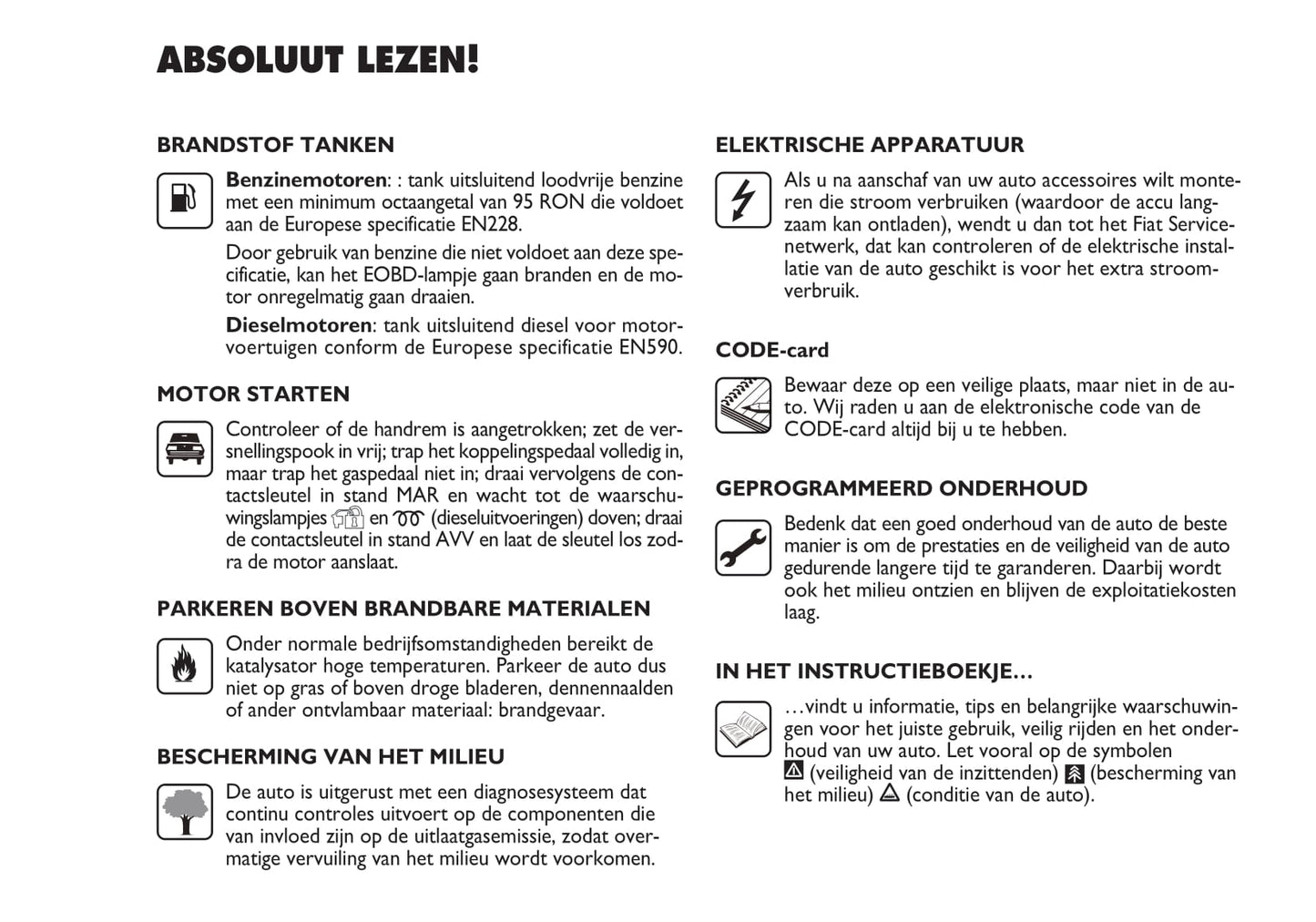 2009-2010 Fiat Punto Gebruikershandleiding | Nederlands