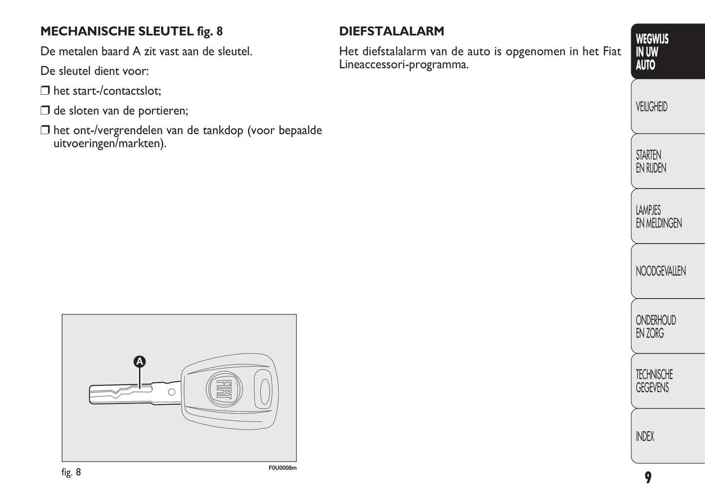 2009-2010 Fiat Punto Gebruikershandleiding | Nederlands