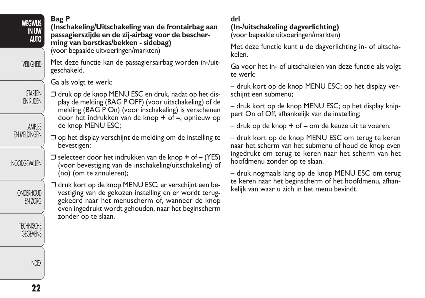2009-2010 Fiat Punto Gebruikershandleiding | Nederlands