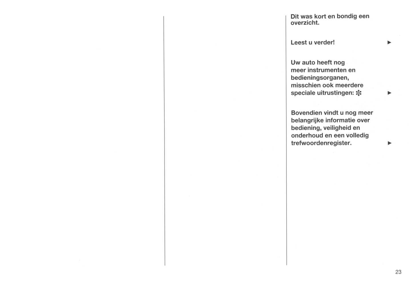 1999-2001 Opel Zafira Owner's Manual | Dutch
