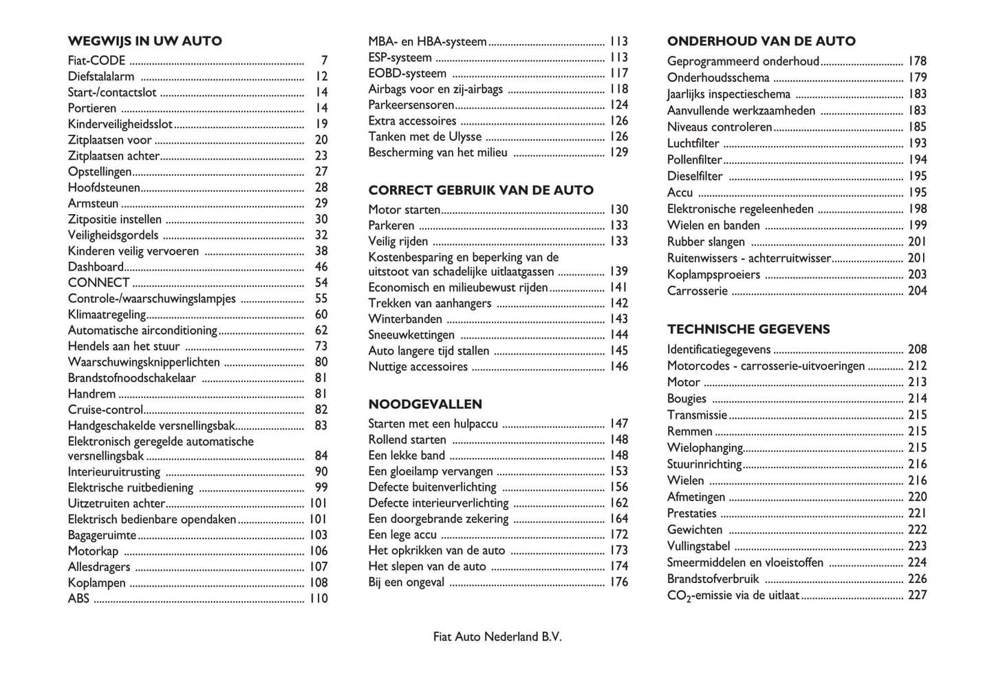 2002-2003 Fiat Ulysse Gebruikershandleiding | Nederlands