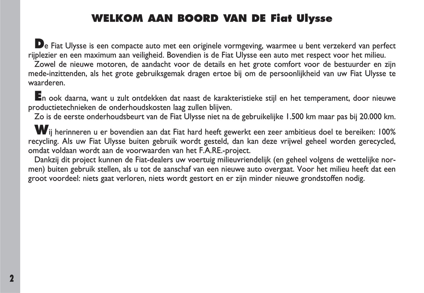 2002-2003 Fiat Ulysse Gebruikershandleiding | Nederlands