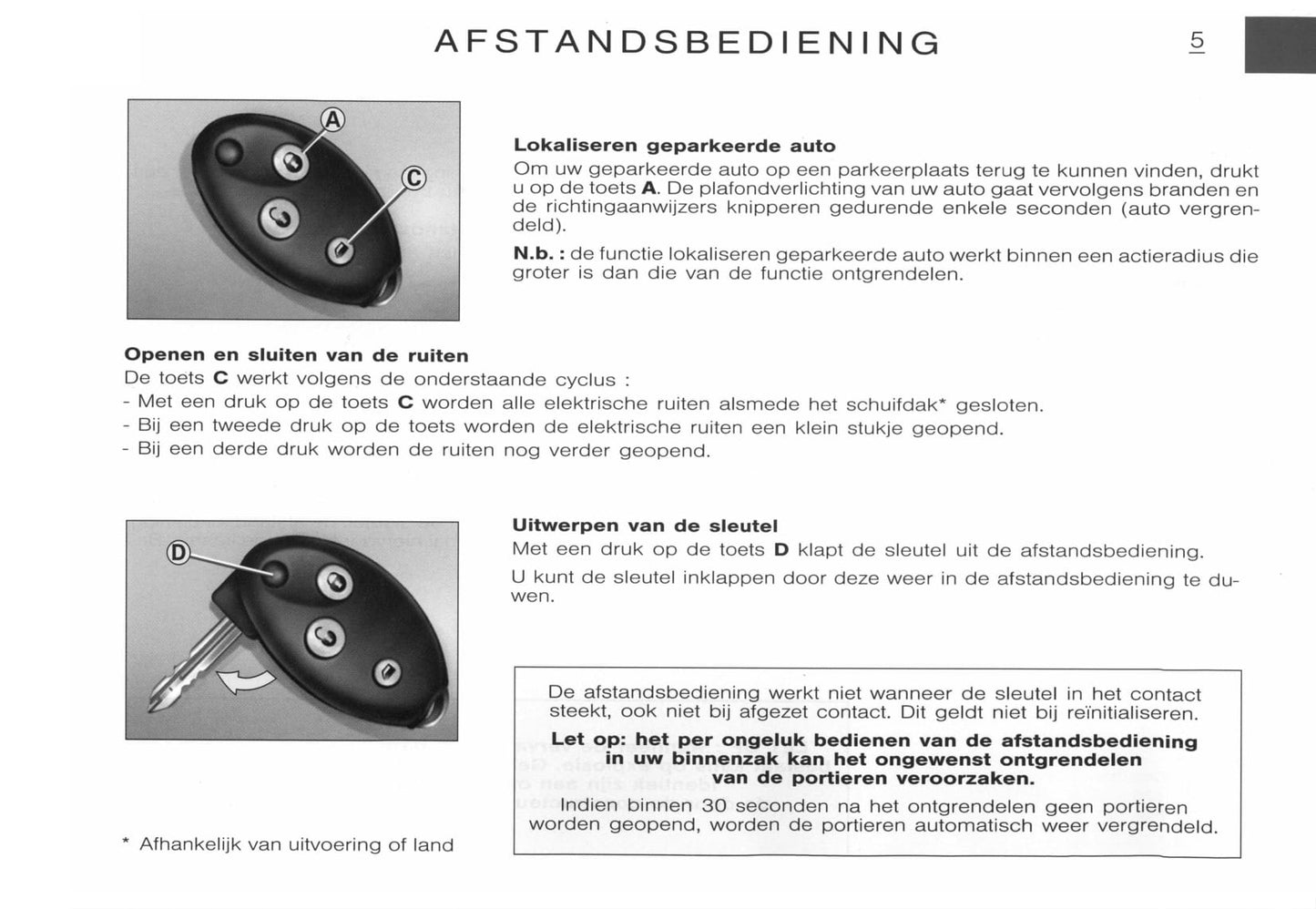 2001-2002 Citroën C5 Owner's Manual | Dutch