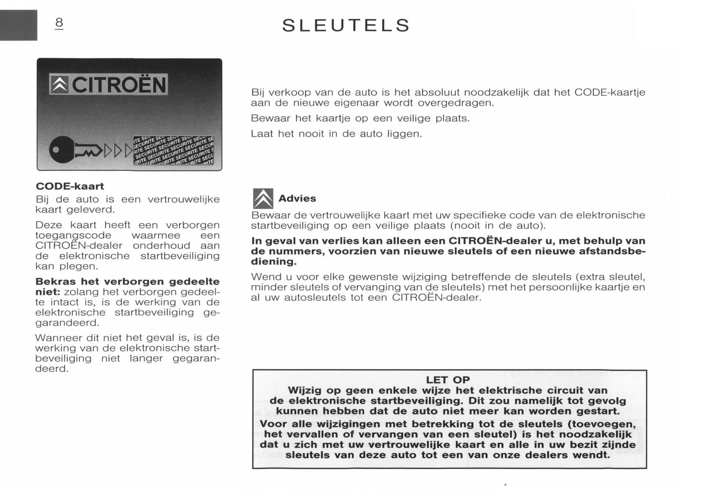 2001-2002 Citroën C5 Owner's Manual | Dutch