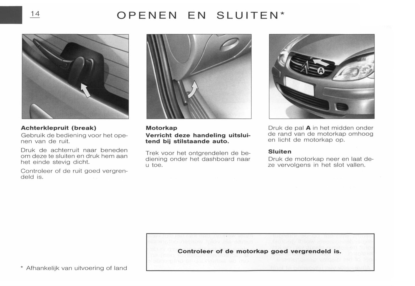 2001-2002 Citroën C5 Owner's Manual | Dutch