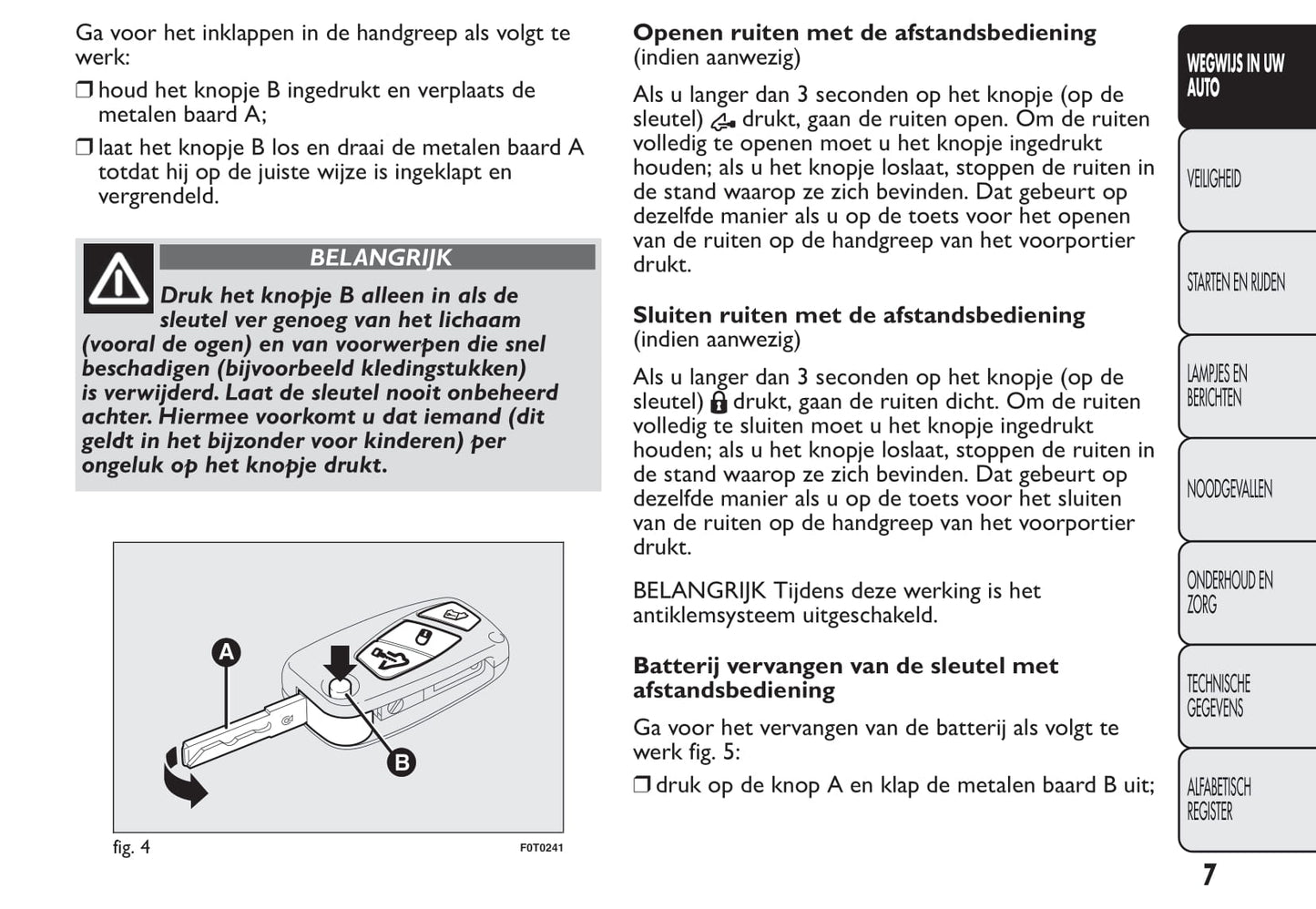 2012-2013 Fiat Qubo Owner's Manual | Dutch