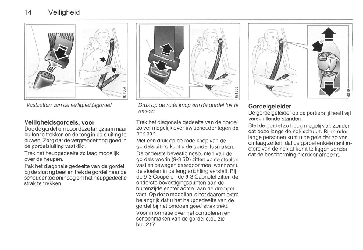 1998-2002 Saab 9-3 Gebruikershandleiding | Nederlands