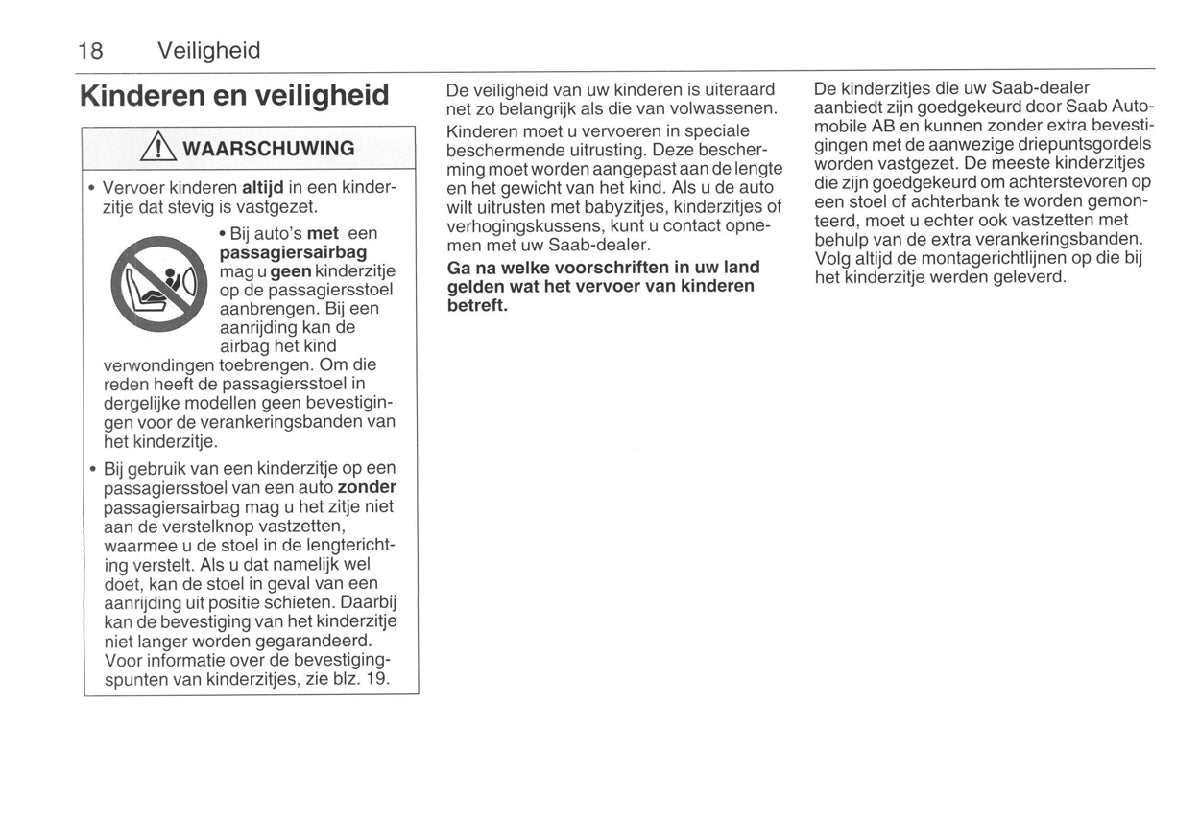 1998-2002 Saab 9-3 Gebruikershandleiding | Nederlands